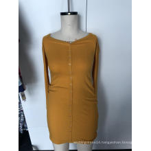 Knit sheath dress with long sleeves